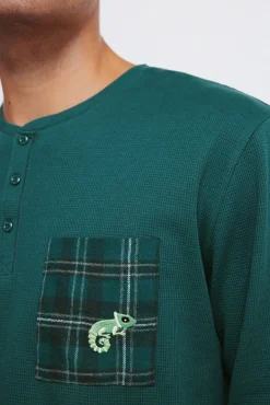 Springfield Pijamas-Pijama comprido com calça xadrez verde