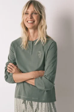 Women'secret Pijamas-Pijama comprido com calças e floral estampado