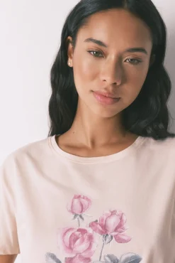 Women'secret Pijamas-Pijama comprido com flores rosa