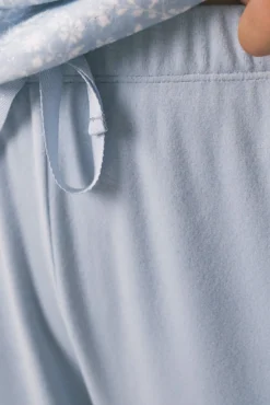 Women'secret Pijamas-Pijama comprido com flores azuis brilhantes azul