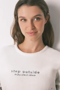 Women'secret Pijamas-Pijama comprido de polar do Snoopy cinzento