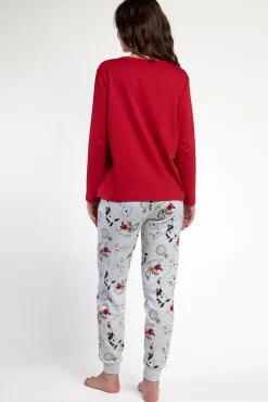 Admas Pijamas-Pijama comprido estampado Alicia Wonderland mulher vermelho