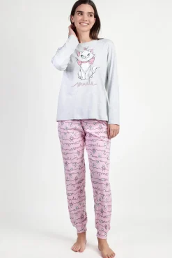 Admas Pijamas-Pijama comprido estampado gato Marie Disney cinzento