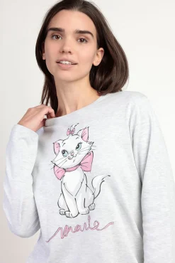 Admas Pijamas-Pijama comprido estampado gato Marie Disney cinzento