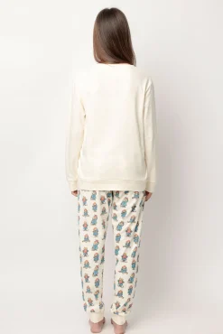 Admas Pijamas-Pijama comprido estampado Paddington para mulher bege