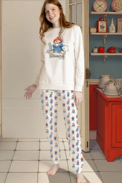 Admas Pijamas-Pijama comprido estampado Paddington para mulher bege