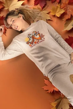 Admas Pijamas-Pijama comprido felpa Chip&Dale para mulher bege
