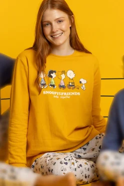 Admas Pijamas-Pijama comprido felpa Snoopy&Friends para mulher estampado