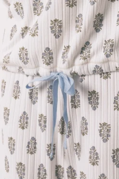 Women'secret Pijamas-Pijama comprido floral branco