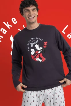 Admas Pijamas-Pijama comprido Goofy para homem cinzento