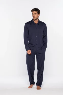 Punto Blanco Pijamas-Pijama comprido homem azul