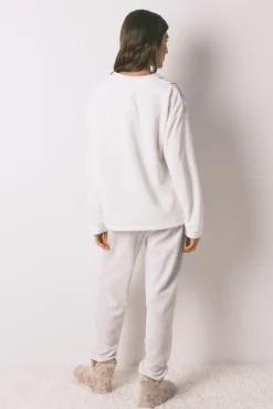 Women'secret Pijamas-Pijama comprido longo de polar SmileyWorld® bege