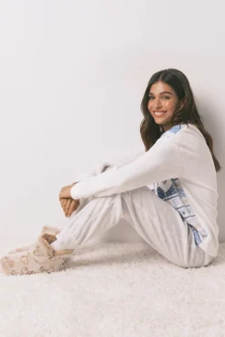 Women'secret Pijamas-Pijama comprido longo de polar SmileyWorld® bege