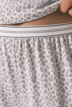 Women'secret Pijamas-Pijama comprido longo de manga curta com estampado animal da Miffy cinzento