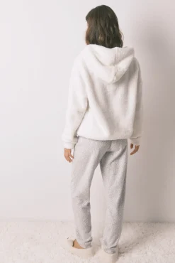 Women'secret Pijamas-Pijama comprido longo de polar com estampado animal da Miffy branco