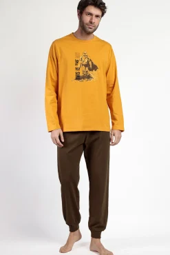 Admas Pijamas-Pijama comprido Mandalorian 100% algodão para homem estampado