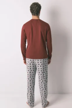 Women'secret Pijamas-Pijama comprido masculino 100% algodão 