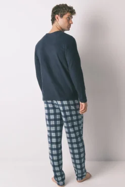 Women'secret Pijamas-Pijama comprido masculino polar Blue Muppet azul