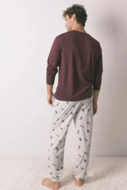 Women'secret Pijamas-Pijama comprido masculino Mickey Mouse 100% algodão vermelho