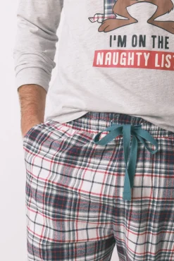 Women'secret Pijamas-Pijama comprido masculino 100% algodão 