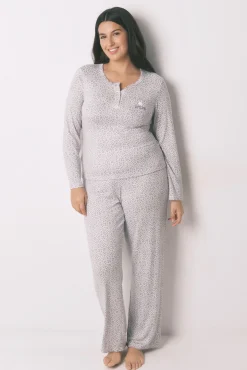 Women'secret Pijamas-Pijama comprido Miffy com estampado animal cinzento