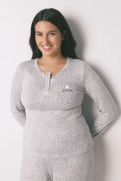Women'secret Pijamas-Pijama comprido Miffy com estampado animal cinzento