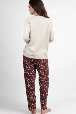 Admas Pijamas-Pijama comprido Minnie Mouse para mulher bege