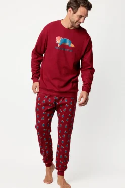Admas Pijamas-Pijama comprido Paddington 100% algodão para homem estampado