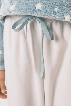 Women'secret Pijamas-Pijama comprido polar mousse estrelas azul