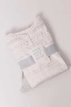 Women'secret Pijamas-Pijama comprido polar suave cinzento branco