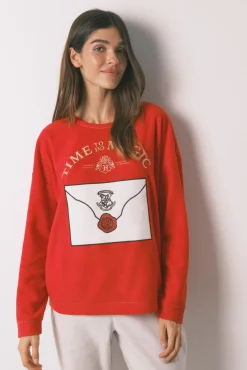 Women'secret Pijamas-Pijama comprido polar suave estampado Harry Potter vermelho