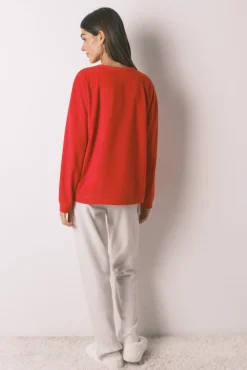 Women'secret Pijamas-Pijama comprido polar suave estampado Harry Potter vermelho