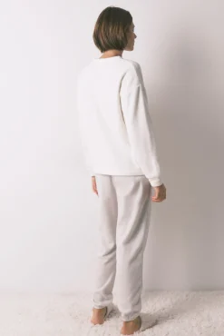 Women'secret Pijamas-Pijama comprido polar suave estampado Pingu bege