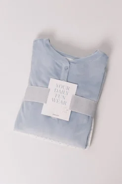Women'secret Pijamas-Pijama comprido polar suave azul