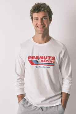 Women'secret Pijamas-Pijama comprido Snoopy 100% algodão cinzento