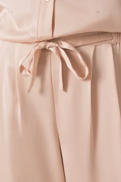 Women'secret Pijamas-Pijama comprimida de strass em satin laranja vermelho