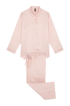 Women'secret Pijamas-Pijama comprimida de strass em satin laranja vermelho