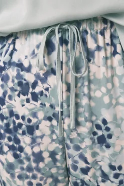 Women'secret Pijamas-Pijama de cetim viscose floral verde