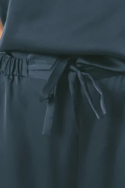 Women'secret Pijamas-Pijama longo de cetim azul