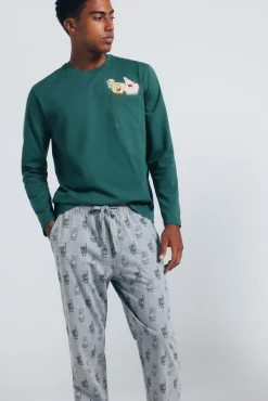 Springfield Pijamas-Pijama longo do Bob Esponja verde
