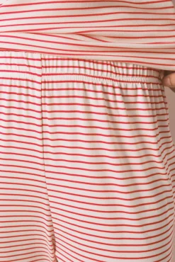 Women'secret Pijamas-Pijama longo malha extra macia listrado Mafalda vermelho