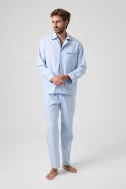 Kiff-Kiff Pijamas-Pijama xadrez 100% algodão Kiff Kiff azul