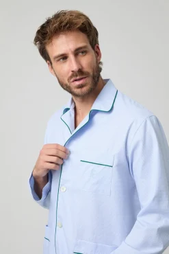 Kiff-Kiff Pijamas-Pijama xadrez 100% algodão Kiff Kiff azul