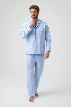 Kiff-Kiff Pijamas-Pijama xadrez 100% algodão Kiff Kiff azul