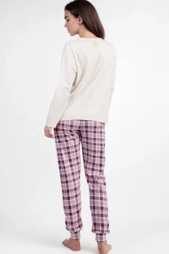 Admas Pijamas-Pijama xadrez Be Kind To All Creatures SANTORO GORJUSS bege