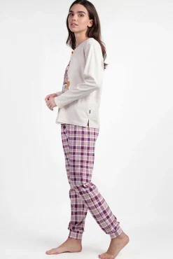 Admas Pijamas-Pijama xadrez Be Kind To All Creatures SANTORO GORJUSS bege