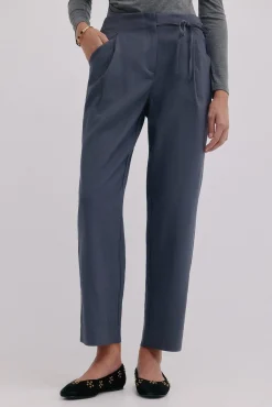 Hoss Intropia Calças-Piper. Calça de laçada Cinzento