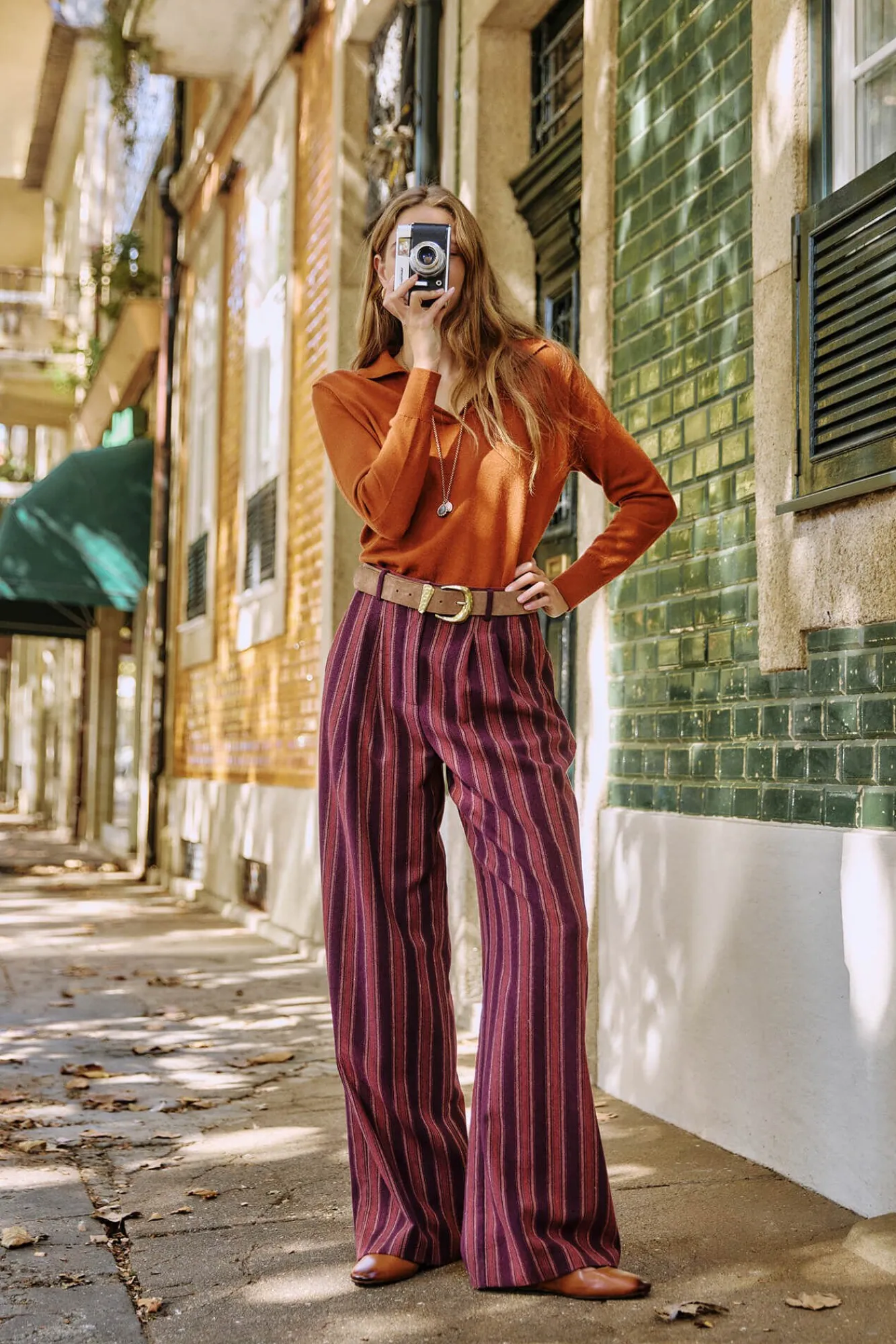 Hoss Intropia Calças-Pippa. Riscas calça Granada