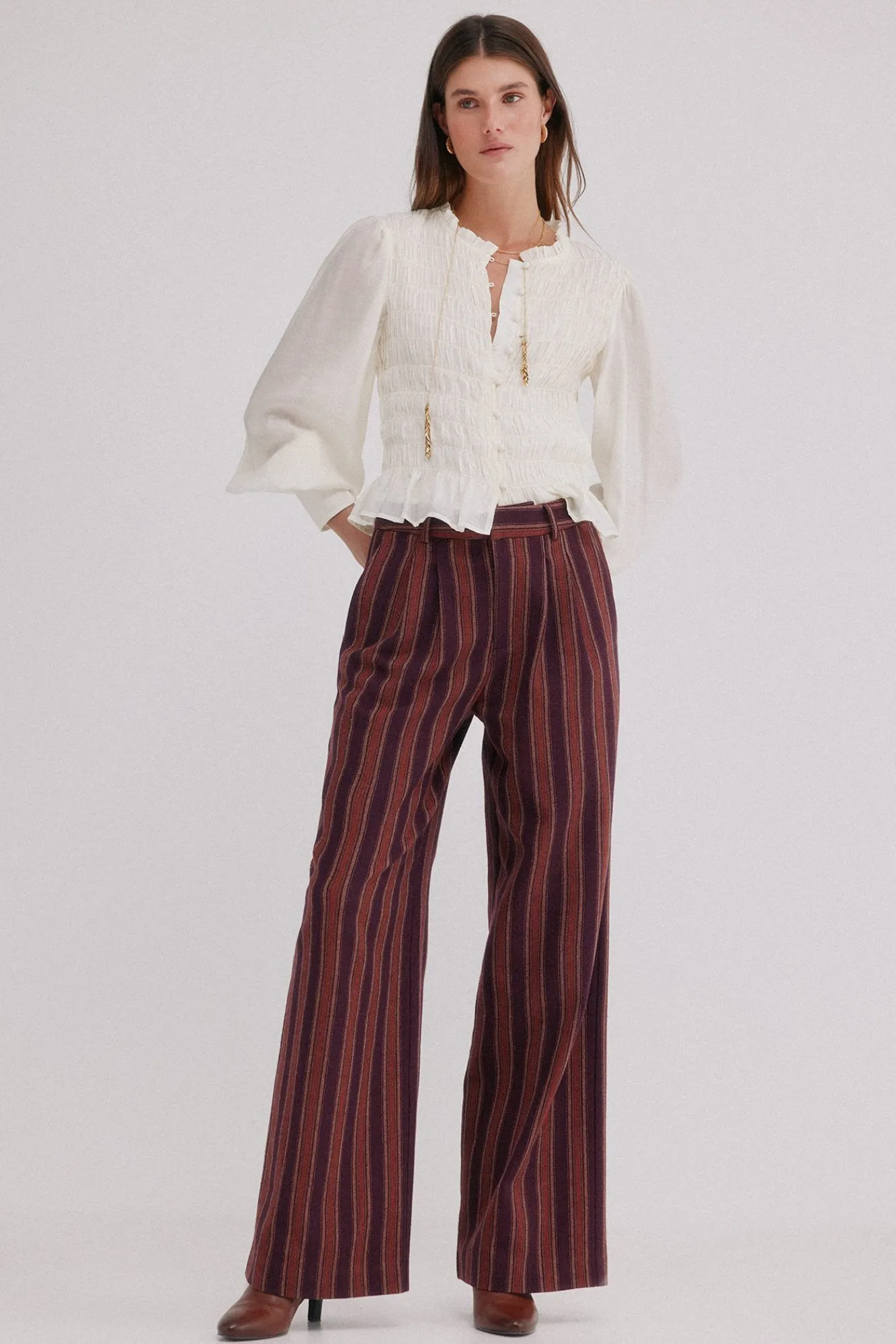 Hoss Intropia Calças-Pippa. Riscas calça Granada