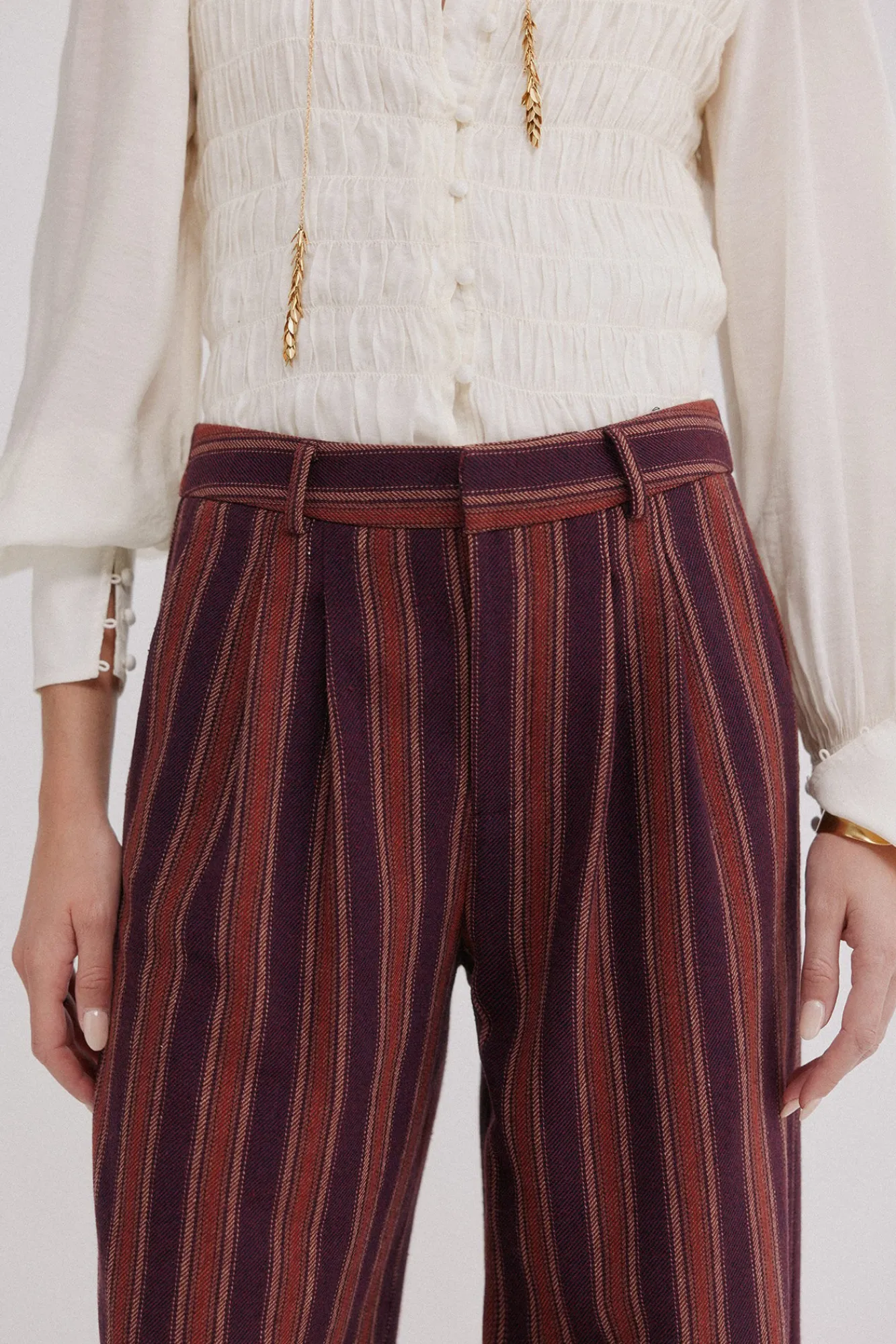 Hoss Intropia Calças-Pippa. Riscas calça Granada